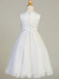 Girls Embroidered Tulle First Communion Dress