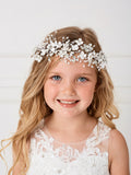 Stunning Floral Wire Headpiece With Crystals And Satin Tie