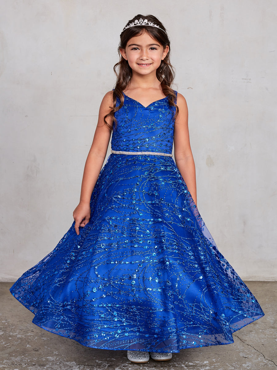 Girls Glitter A Line Pageant Dress With Sweetheart Neckline
