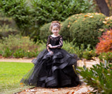 Couture 3D Lace Satin Tulle Flower Girl Pageant Gown Toddler Party Dress