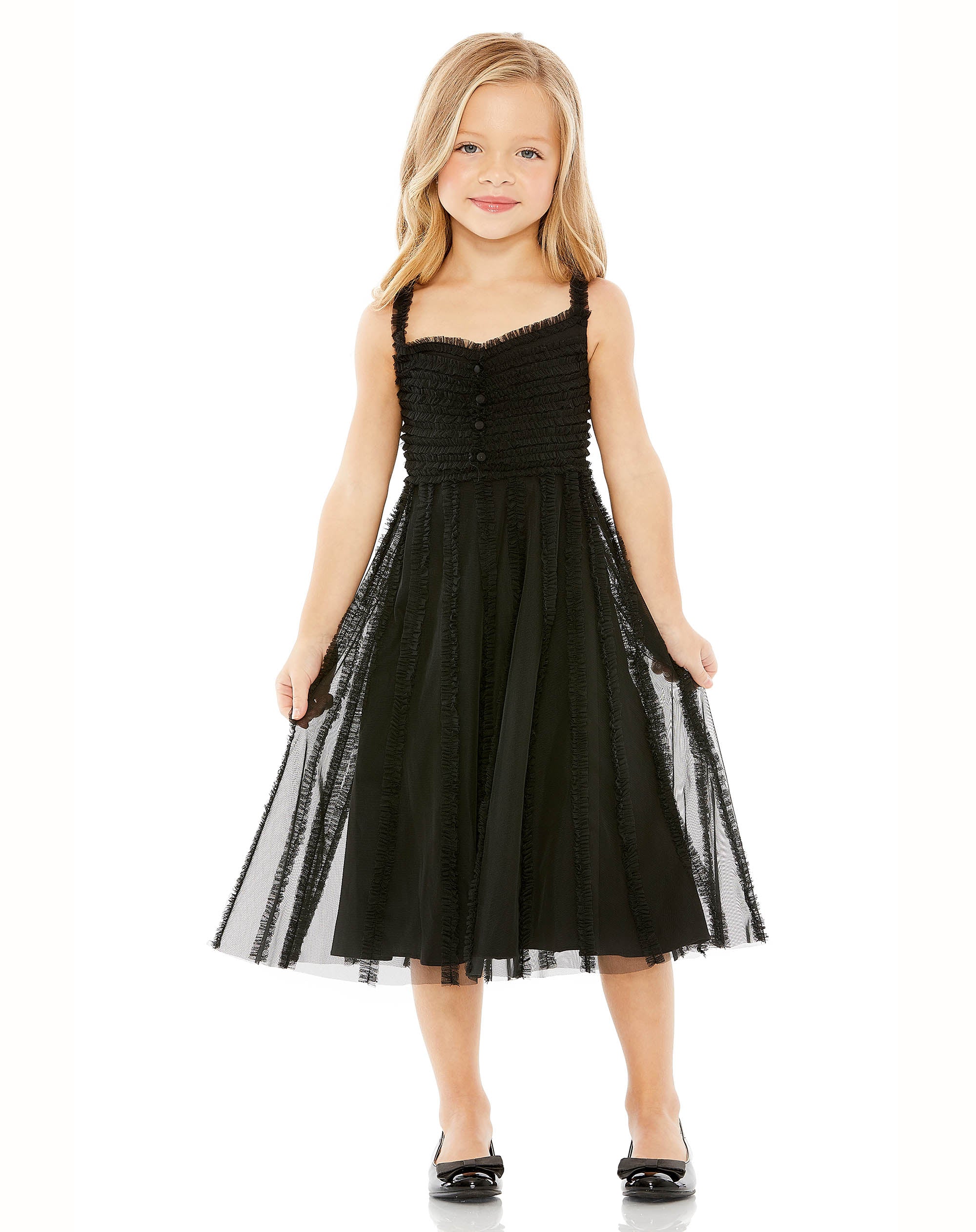 MAC DUGGAL  Little Girls Ruffled Mini Special Occasion Cocktail Party Dress