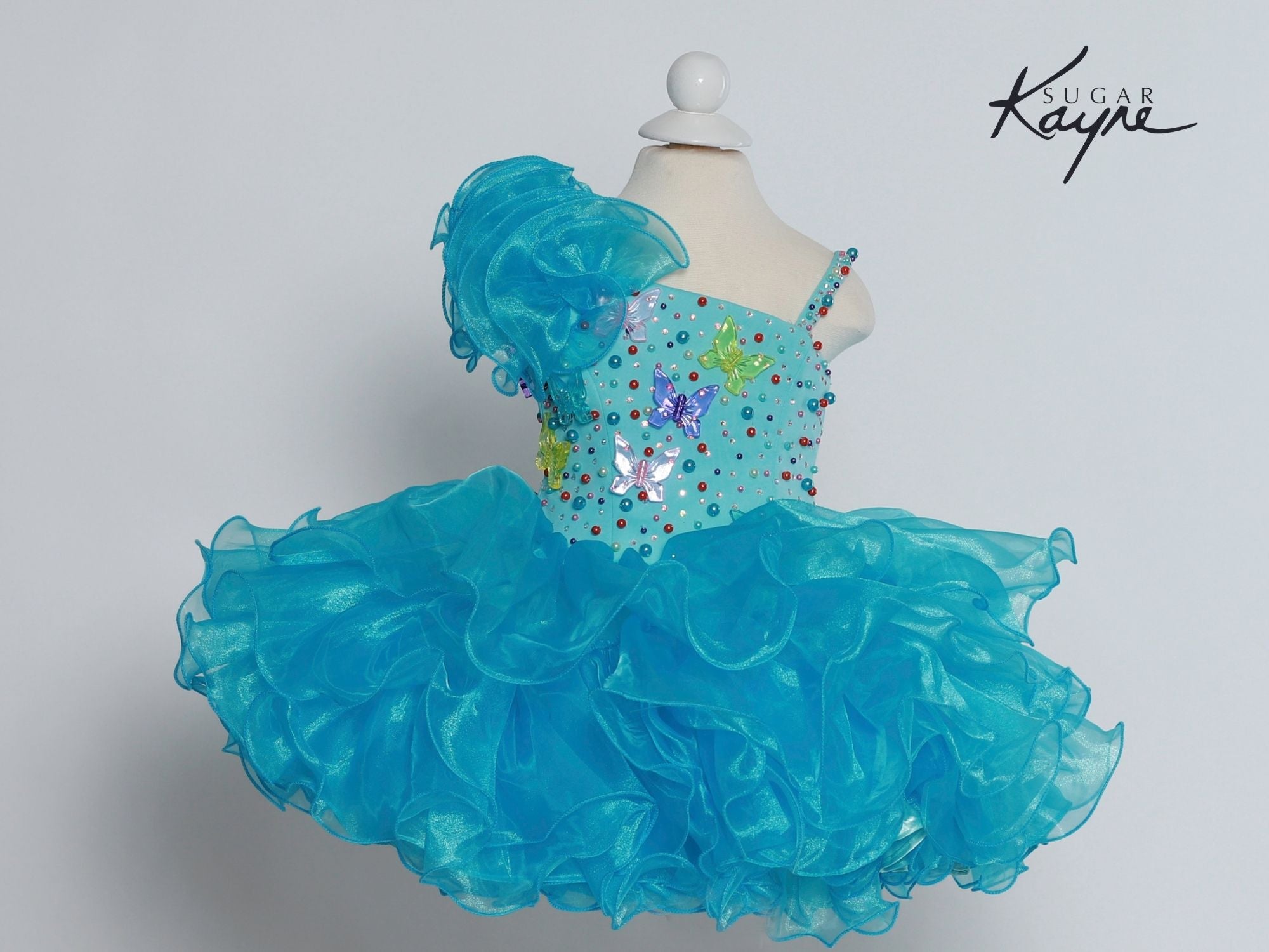 Sugar Kayne FashionistaPageant Party Cupcake Ruffled One Shoulder Dress