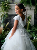 Teter Warm Couture Girls exquisite Lace Tulle Floor Length Dress