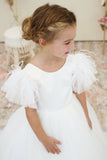 Amalee Couture Girls Communion Flower Girl Wedding Party Satin Tulle Dress