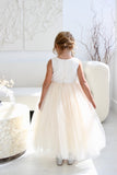 Amalee Couture Satin Tulle Wedding Flower Girl Birthday Party Dress