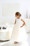 Amalee Couture Satin Tulle Wedding Flower Girl Birthday Party Dress