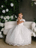 Teter Warm Couture Luxurious All Over Lace Wedding Flower Girl Communion Dress