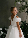 Teter Warm Girls Couture Tulle Lace Wedding Flower Girl Communion Dress