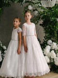 Girls First Communion Special Occasion Lace Tulle Dress - Teter Warm