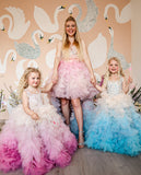 The Blossom Satin Tulle Ruffled Girls Pageant Dress