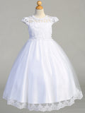 Embroidered Lace Tulle Communion Dress Flower Girl Special Occasion Dress
