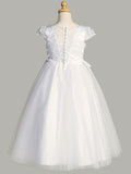 Simply Gorgeous Flower Girl First Communion Dress With Satin And Lace