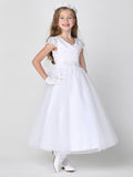 Simply Gorgeous Flower Girl First Communion Dress With Satin And Lace