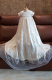 Saralia Handmade Beaded Lace Baptism Gown | Free Shipping