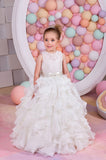 Girls Couture Wedding Flower Girl Communion Lace Ruffled Gown