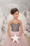 Girls Custom Couture Handmade Special Occasion Wedding Party Tulle Dress