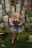 Girls Custom Couture Pageant Flower Girl Party Dress With Detachable Train