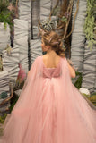 Princess Custom Couture Tulle Flower Girl Wedding Party Ball Gown