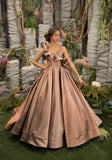 Girls Magnificent Couture Satin Taffeta Special Occasion Holiday Party Gown
