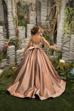 Girls Magnificent Couture Satin Taffeta Special Occasion Holiday Party Gown
