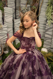 Girls Custom Couture Wedding Flower Girl Floral Tulle Pageant Party Gown