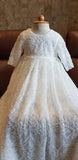 Luxurious Couture Handmade Baby Baptism Christening Beaded Embroidered Gown