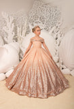 Girls Couture Off The Shoulder Sequin Pageant Party Special Occasion Formal Gown