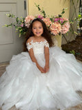 Custom Couture Wedding Flower Girl Ruffled Communion Birthday Party Gown