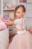 Girls Custom Two Piece Birthday Special Occasion Pageant Party Lace Tulle Outfit