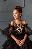 Girls Stunning Lace Tulle Special Occasion Pageant Party Floor Length Dress